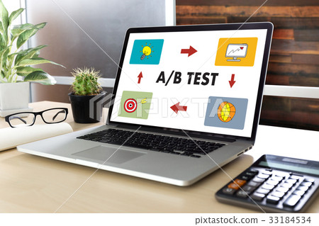 A/B TEST start and  A-B comparison. Split testing 33184534