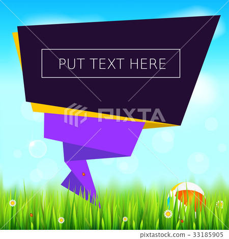 Cut paper art style for ad banner, summer Cut paper art style for ad banner, summer 33185905