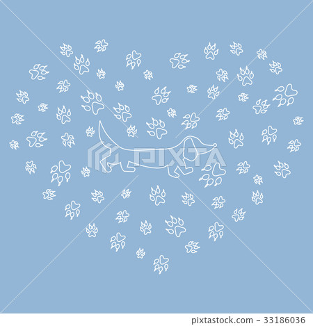 dachshund silhouette on a background of dog dachshund silhouette on a background of dog 33186036