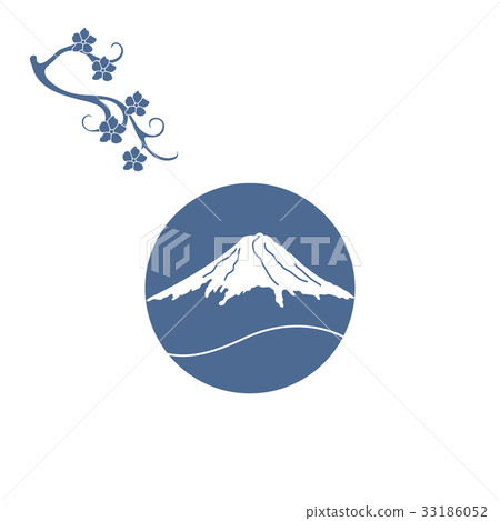 branch of cherry blossoms and mount Fuji 33186052