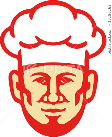 Chef Cook Beard Toque Hat Retro 33186162