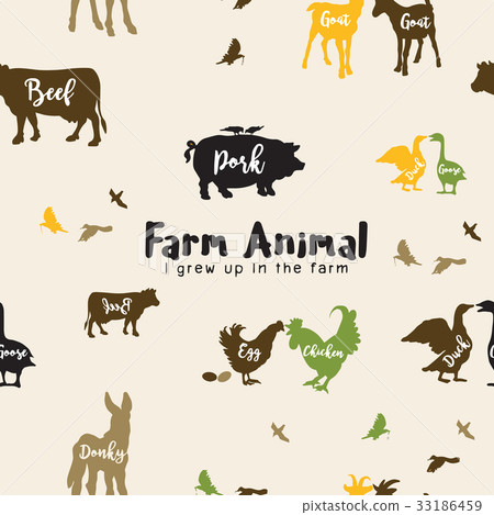 Vector Farm Animals Silhouettes Isolated - Stock Illustration [33186459 ...