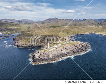 Stunning aerial shot of Ardnamurchan Point, Great 33186635