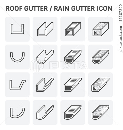 roof gutter icon 33187290