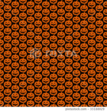 Seamless pattern black background with pumpkins - Stock Illustration ...