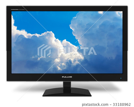 Widescreen TFT display with blue sky 33188962