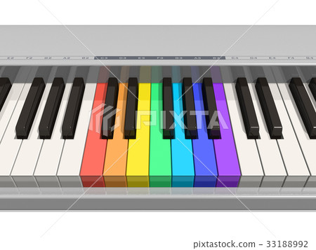 Rainbow piano keyboard 33188992