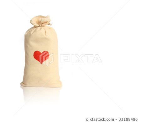 Sack with red heart Sack with red heart 33189486