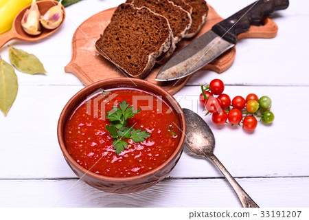 creamy gazpacho soup of red tomato creamy gazpacho soup of red tomato 33191207
