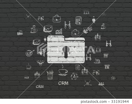 Finance concept: Folder With Keyhole on wall 33191944