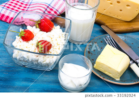 Dairy products as background of healthy food on Dairy products as background of healthy food on 33192024