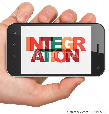 Finance concept: Hand Holding Smartphone with 33192203