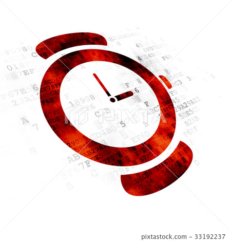 Time concept: Hand Watch on Digital background Time concept: Hand Watch on Digital background 33192237