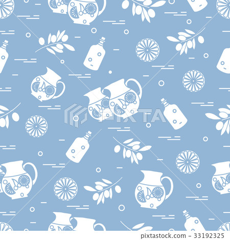 seamless pattern with pitcher of sangria, orange 33192325