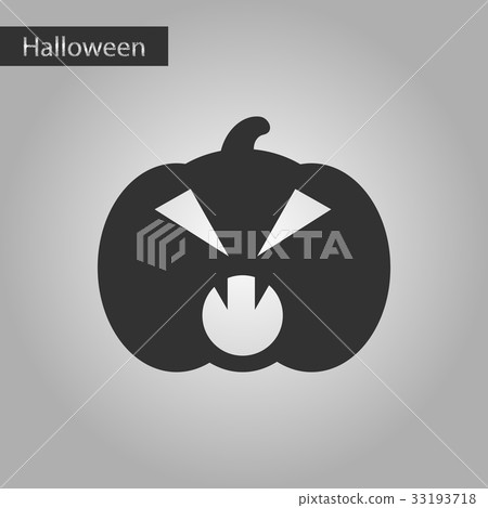 black and white style icon halloween pumpkin 33193718