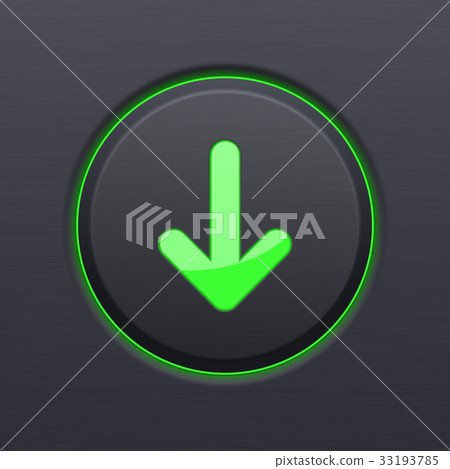 插图素材 black download button with green down arrow