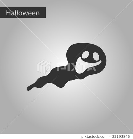 black and white style icon Halloween ghost black and white style icon Halloween ghost 33193846