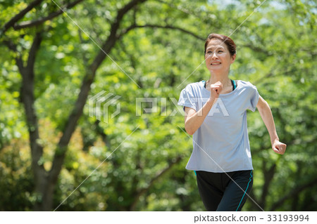 Jogging middle woman walking image Jogging middle woman walking image 33193994