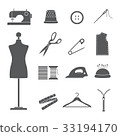 sewing icons set 33194170
