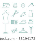 sewing line icons set 33194172