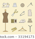 sewing icons set 33194173