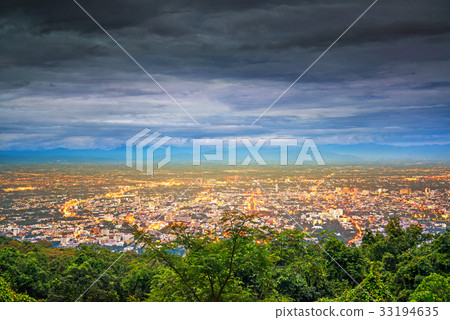 Twilight on Doi Suthep view point at Chiang mai  33194635