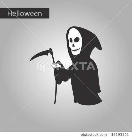 black and white style icon of halloween death black and white style icon of halloween death 33195501