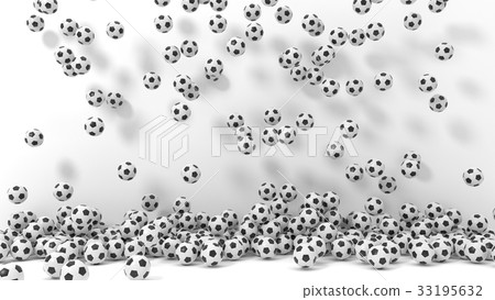 free falling soccer balls. 3d illustration. free falling soccer balls. 3d illustration. 33195632