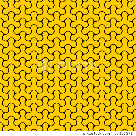 Black And Yellow Seamless Web Geometric  Pattern. 33195871
