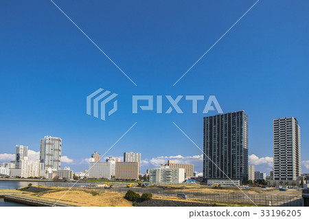 Tokyo Olympic facility construction site and Ariake, high-rise apartment of Shinonome Tokyo Olympic facility construction site and Ariake, high-rise apartment of Shinonome 33196205