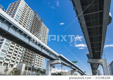 Koto-ku Ariake's capital expressway elevated and blue sky Koto-ku Ariake's capital expressway elevated and blue sky 33196206