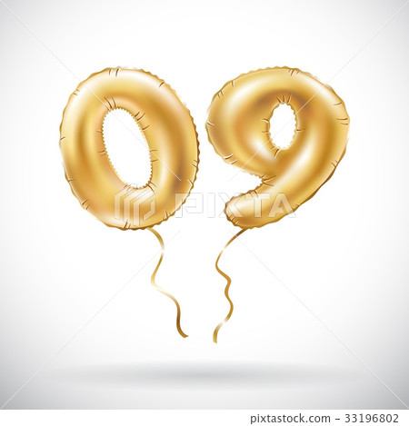 Golden number 0 9 zero nine metallic balloon Golden number 0 9 zero nine metallic balloon 33196802