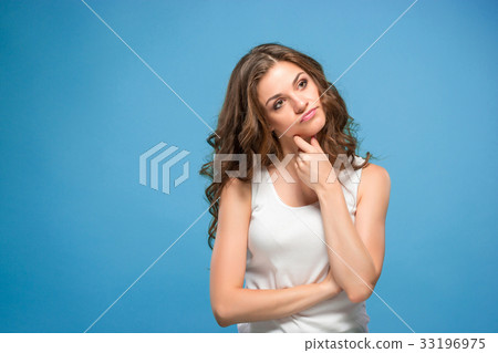 The young woman's portrait with sad emotions 33196975