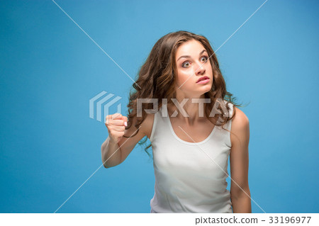 The portrait of disgusted woman 33196977