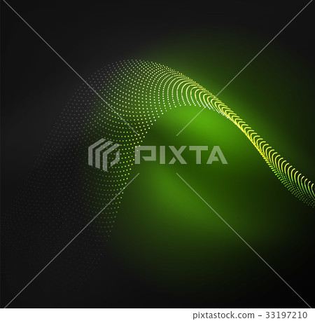 3D illuminated wave of glowing particles 3D illuminated wave of glowing particles 33197210
