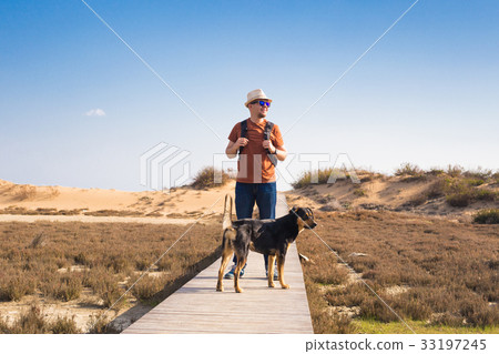 Outdoors lifestyle image of travelling man with 33197245