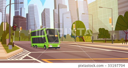 City Street Skyscraper Buildings Road View Modern 33197704