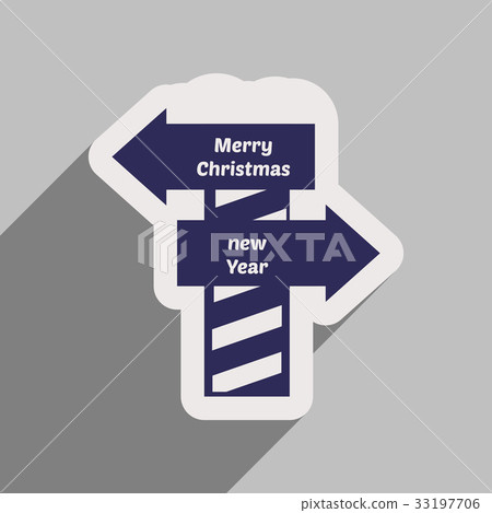 flat icon with long shadow Pointer Christmas and flat icon with long shadow Pointer Christmas and 33197706