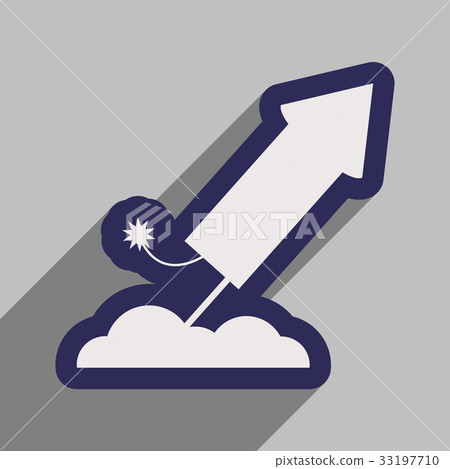 flat icon with long shadow rocket fireworks flat icon with long shadow rocket fireworks 33197710
