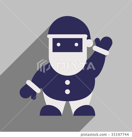 flat icon with long shadow Santa Claus - Stock Illustration [33197744 ...