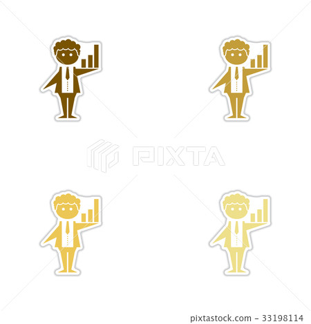 Set of paper stickers on white background 33198114