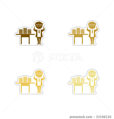 Set of paper stickers on white background office Set of paper stickers on white background office 33198120