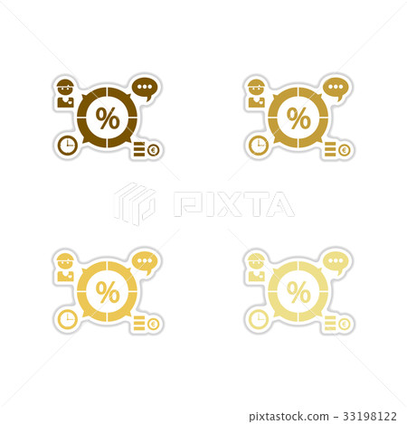 Set of paper stickers on white background business Set of paper stickers on white background business 33198122