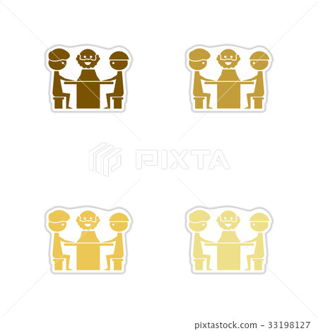 Set of paper stickers on white background 33198127