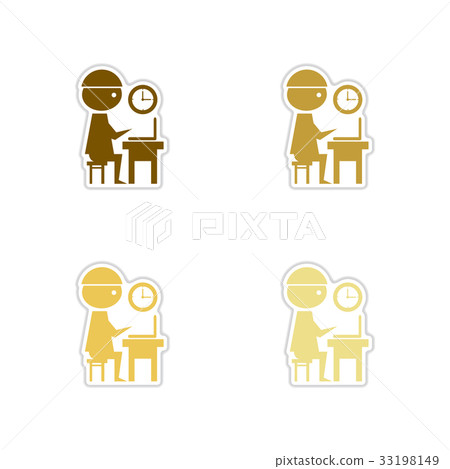 Set of paper stickers on white background office Set of paper stickers on white background office 33198149