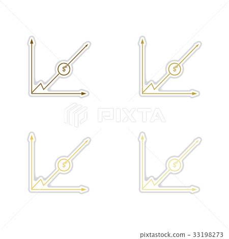 Set of paper stickers on white background economic Set of paper stickers on white background economic 33198273