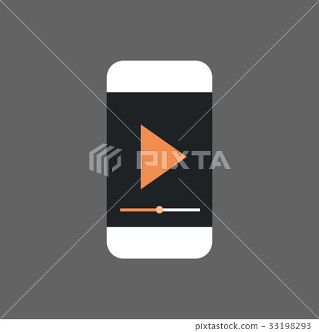 Mp3 Player Interface On Cell Smart Phone Icon - Stock Illustration ...