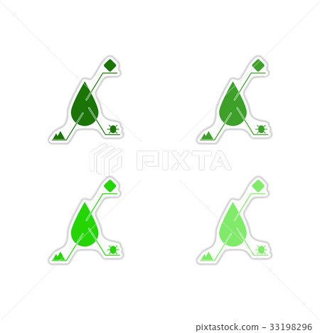 Set of paper stickers on white background 33198296