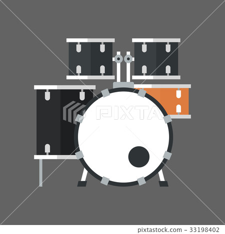Drum Set Icon Music Instrument Concept - Stock Illustration [33198402 ...