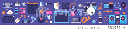 Seamless Pattern Music Instruments And Equipment Seamless Pattern Music Instruments And Equipment 33198644